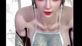 3D AI HQ Брюнетка Азиатка Большая грудь Упругие сиськи Твердые эрегированные соски Поза наездницы Секс от первого лица со звуком добавлен