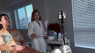 Asian beauty got a facial waxing
