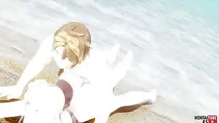 原神ヘンタイ - ルミネがビーチでファックされる - アジア系日本アニメマンガポルノ
