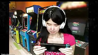 Topless Asian Gamer Girl